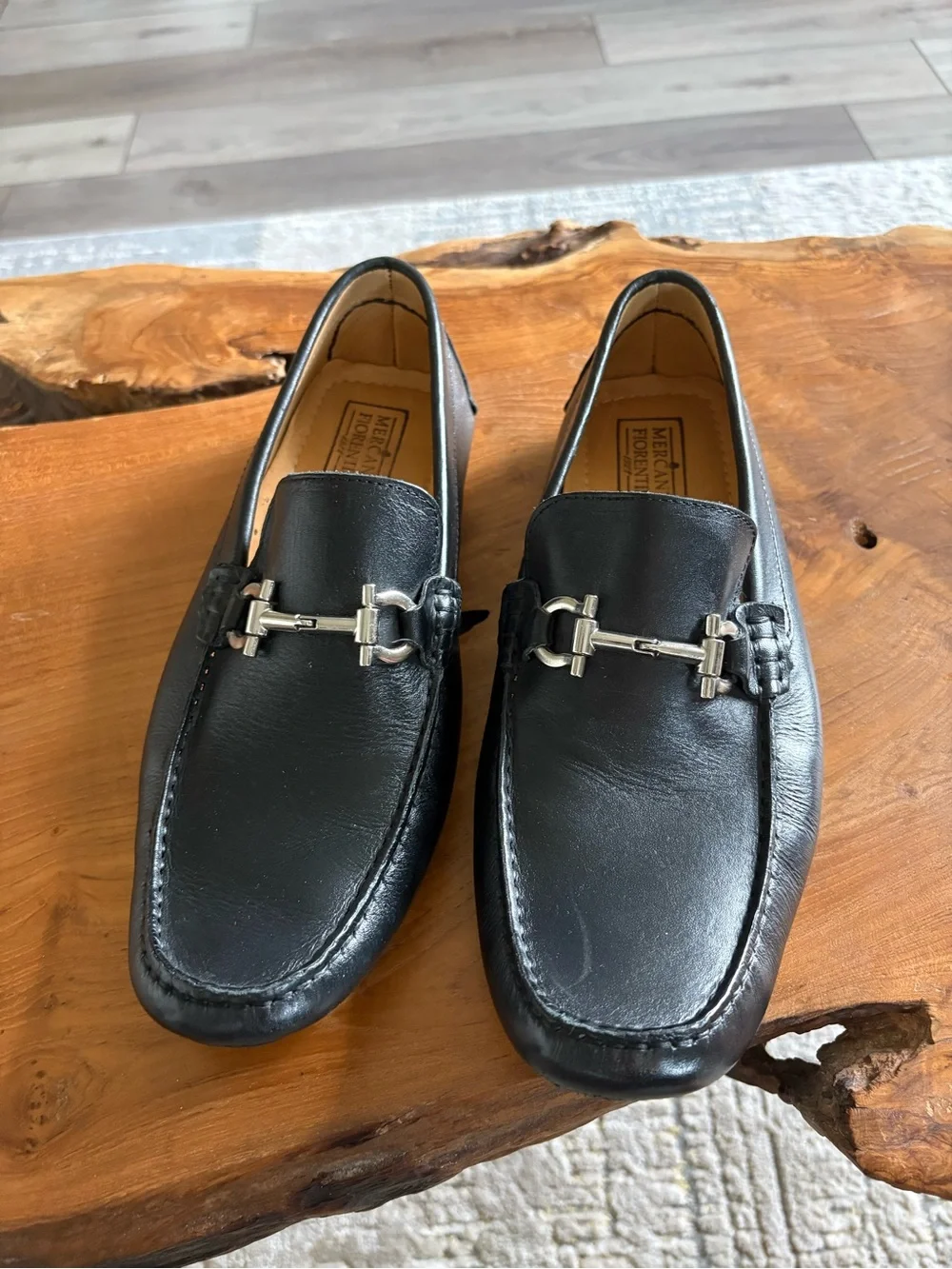 Mercanti Fiorentini Black Leather Bit-Detail Loafers